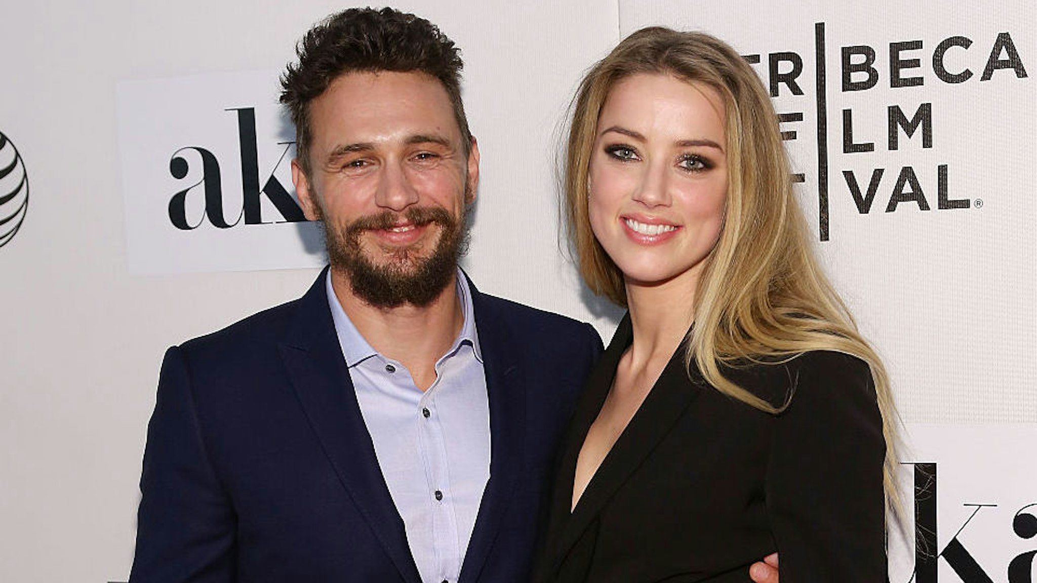 James Franco and Amber Heard attend the premiere of "The Adderall Diaries" at the 2015 Tribeca Film Festival at BMCC Tribeca PAC on April 16, 2015 in New York City.