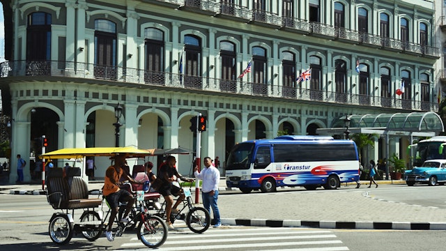 View of the Saratoga Hotel on November 11, 2019 in Havana