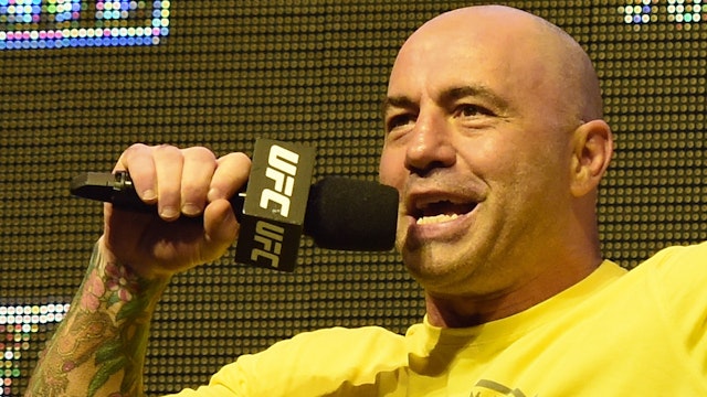 Commentator Joe Rogan speaks during weigh-ins for UFC 200 at T-Mobile Arena on July 8, 2016 in Las Vegas, Nevada.