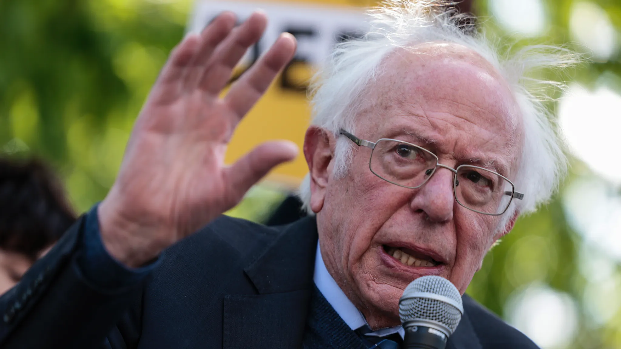 Bernie Sanders WASHINGTON, DC - APRIL 27: Sen. Bernie Sanders (I-VT) speaks at a Student Loan Forgiveness rally on Pennsylvania Avenue and 17th street near the White House on April 27, 2022 in Washington, DC.