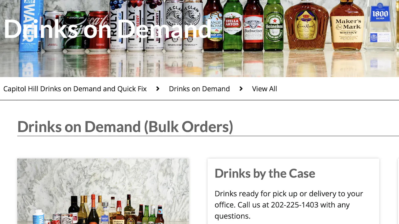 House Lawmakers Can Now Order Booze Deliveries Straight To Their Offices