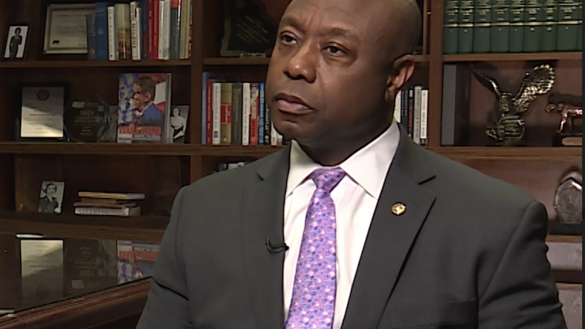 Sen. Tim Scott called on Democrats to condemn the threats against the US Supreme Court and conservative justices as a decision possibly overturning Roe v Wade looms