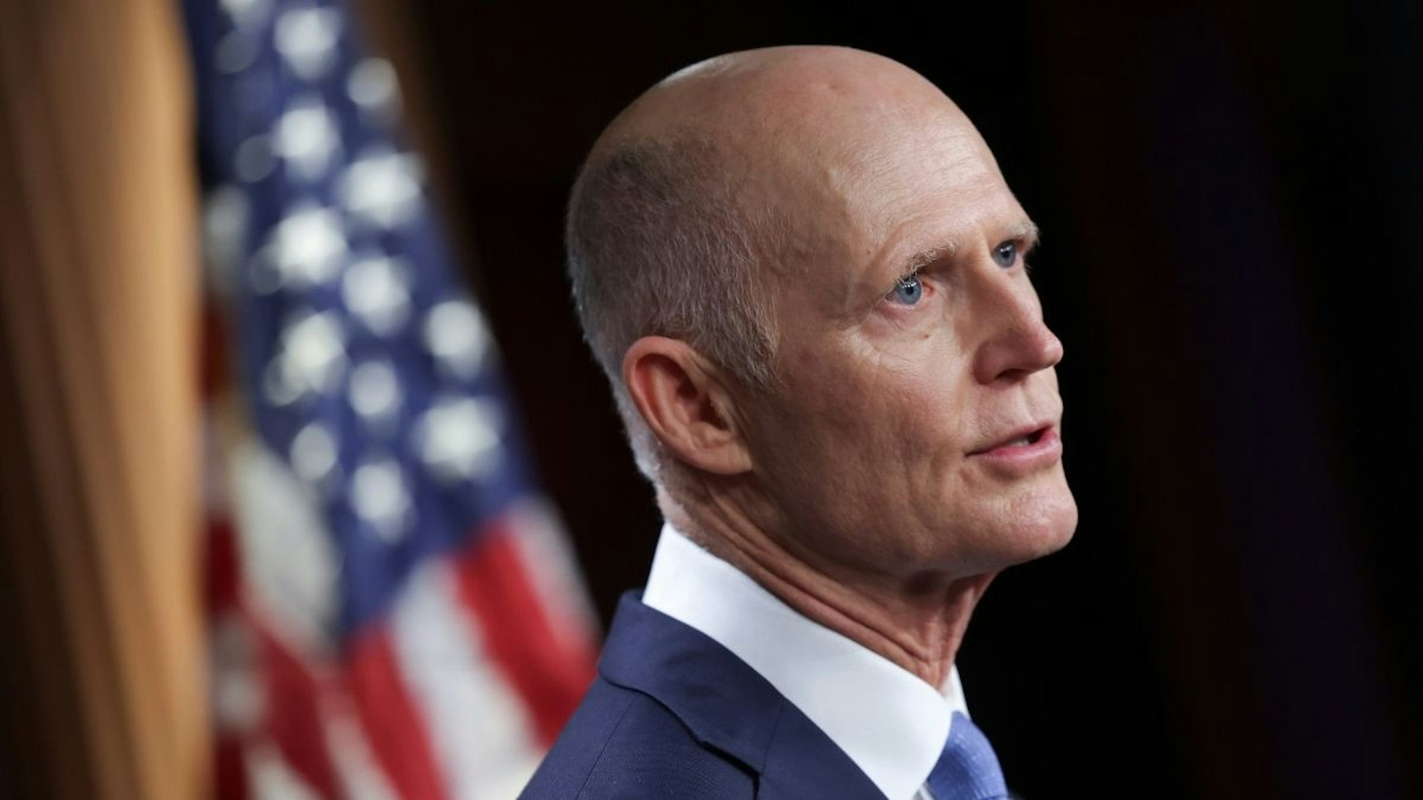 U.S. Sen. Rick Scott (R-FL) speaks on the economy during a news conference at the U.S. Capitol on May 04, 2022 in Washington, DC.
