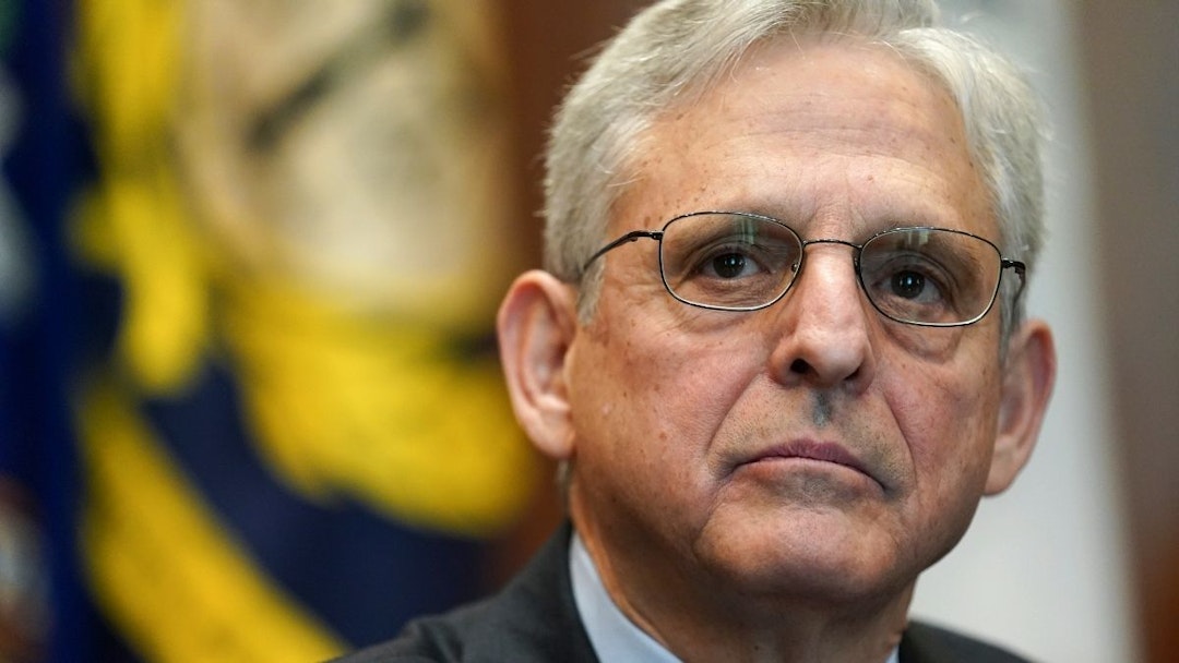U.S. Attorney General Merrick Garland convenes a Justice Department component heads meeting in advance of the March 11 anniversary of his swearing in, at the Justice Department on March 10, 2022 in Washington, DC.