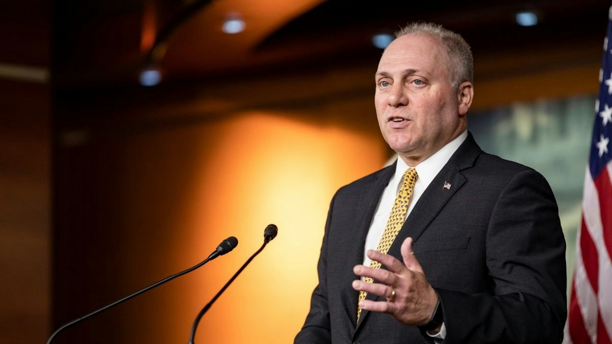 Republican Whip Rep. Steve Scalise (R-LA) speaks during a press conference at the US Capitol on December 17, 2019 in Washington, DC.