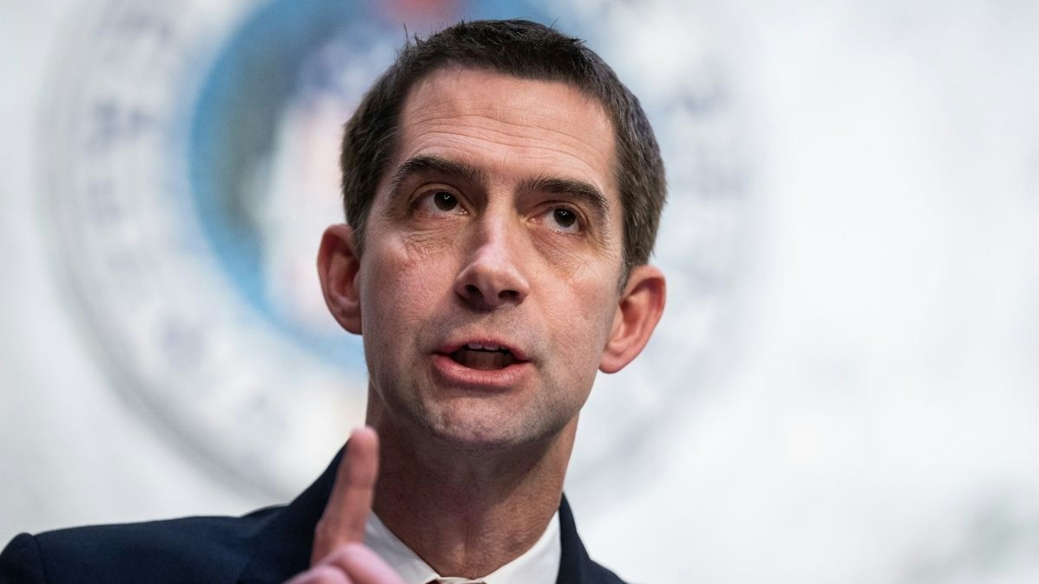 Sen. Tom Cotton, R-Ark., speaks during the Senate Judiciary Committee markup on the nomination of Ketanji Brown Jackson to be an associate justice of the Supreme Court, in Hart Building on Monday, April 4, 2022.