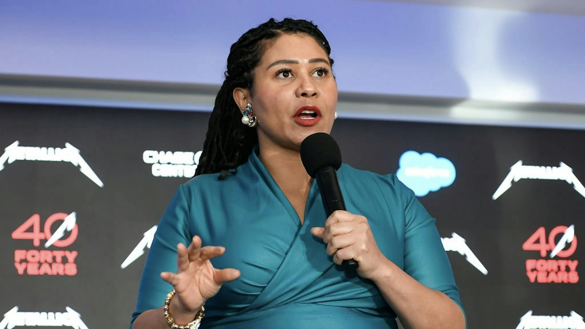 07EA6BBA-9964-441C-983D-029496249AF2_1_201_a Metallica Joins San Francisco Mayor London Breed In The Band's 40th Anniversary Celebration SAN FRANCISCO, CALIFORNIA - DECEMBER 16: San Francisco Mayor London Breed attends the Metallica 40th Anniversary Celebration at Chase Center on December 16, 2021 in San Francisco, California. (Photo by Steve Jennings/Getty Images) Steve Jennings / Contributor