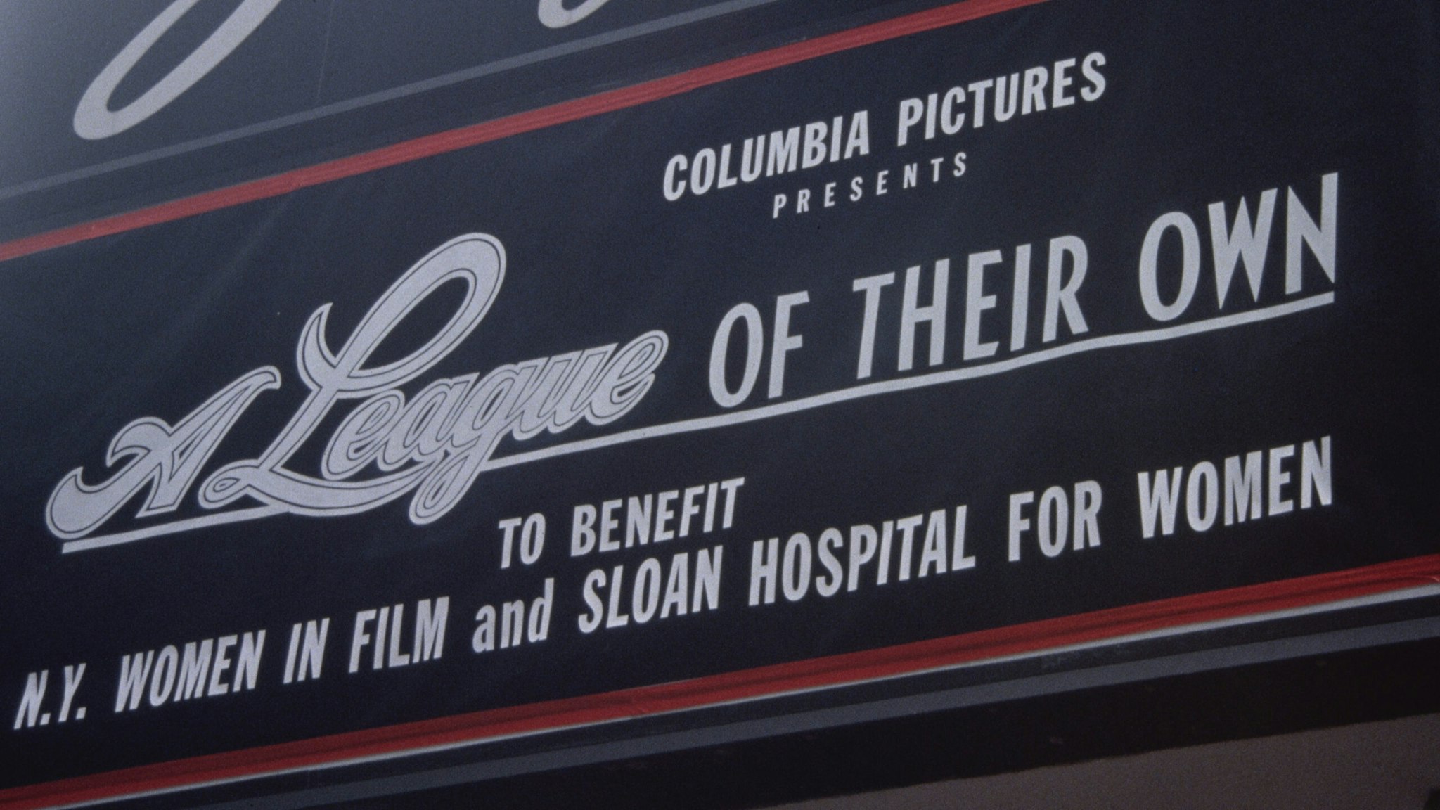 The Ziegfeld Theatre in New York City showing the Columbia Pictures film 'A League of Their Own' in aid of New York Women in Film and the Sloan (Sloane) Hospital for Women, 1992.