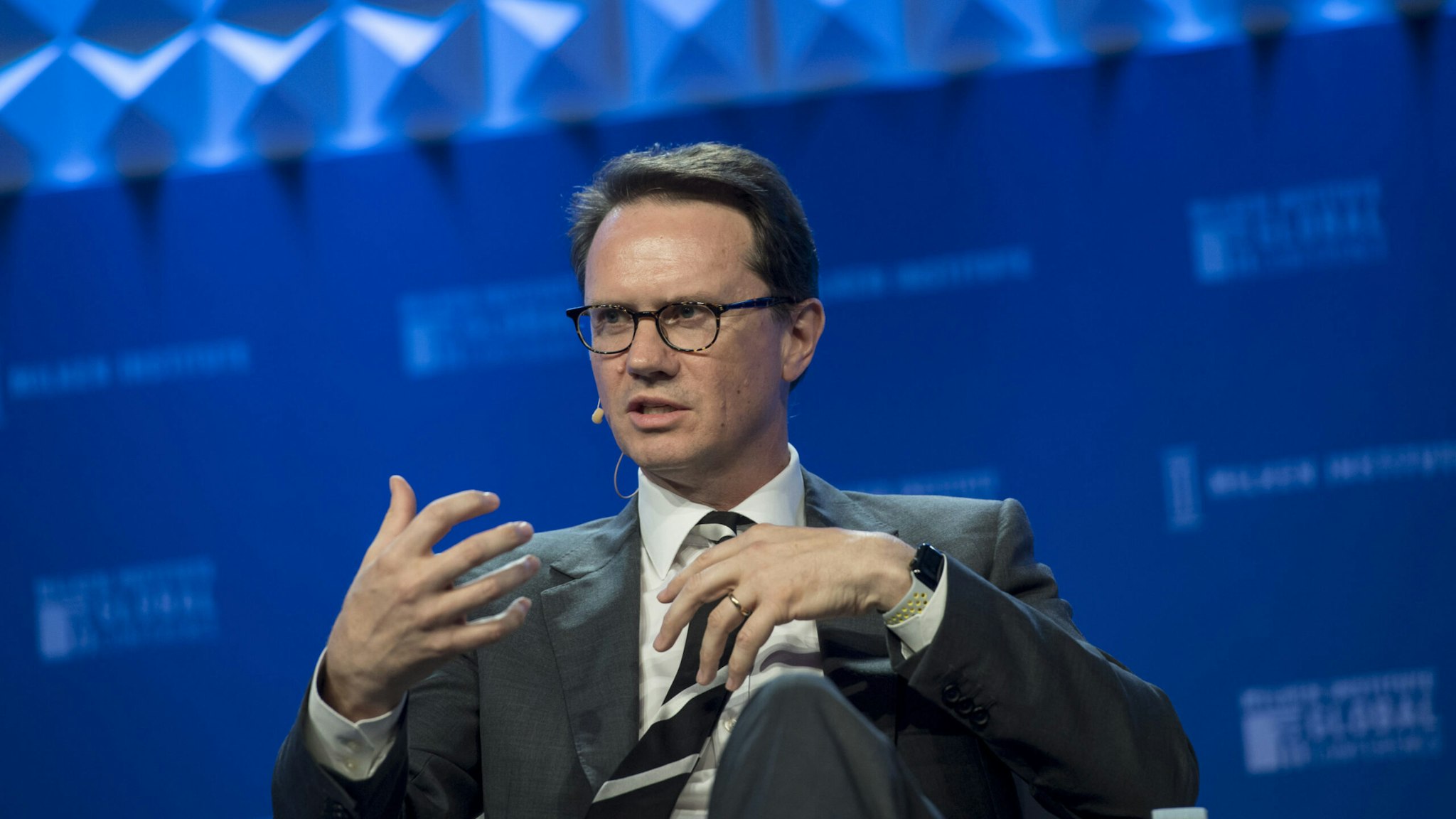 Peter Rice, chairman and chief executive officer of Fox Networks Group Inc., speaks at the Milken Institute Global Conference in Beverly Hills, California, U.S., on Wednesday, May 3, 2017.