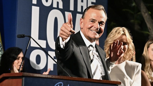 Rick Caruso, Los Angeles mayor candidate Los Angeles, California June 7, 2022-L.A. Mayoral candidate Rick Caruso speaks to his supporters on election night at the Grove Tuesday night. (Wally Skalij/Los Angeles Times via Getty Images) Wally Skalij / Contributor