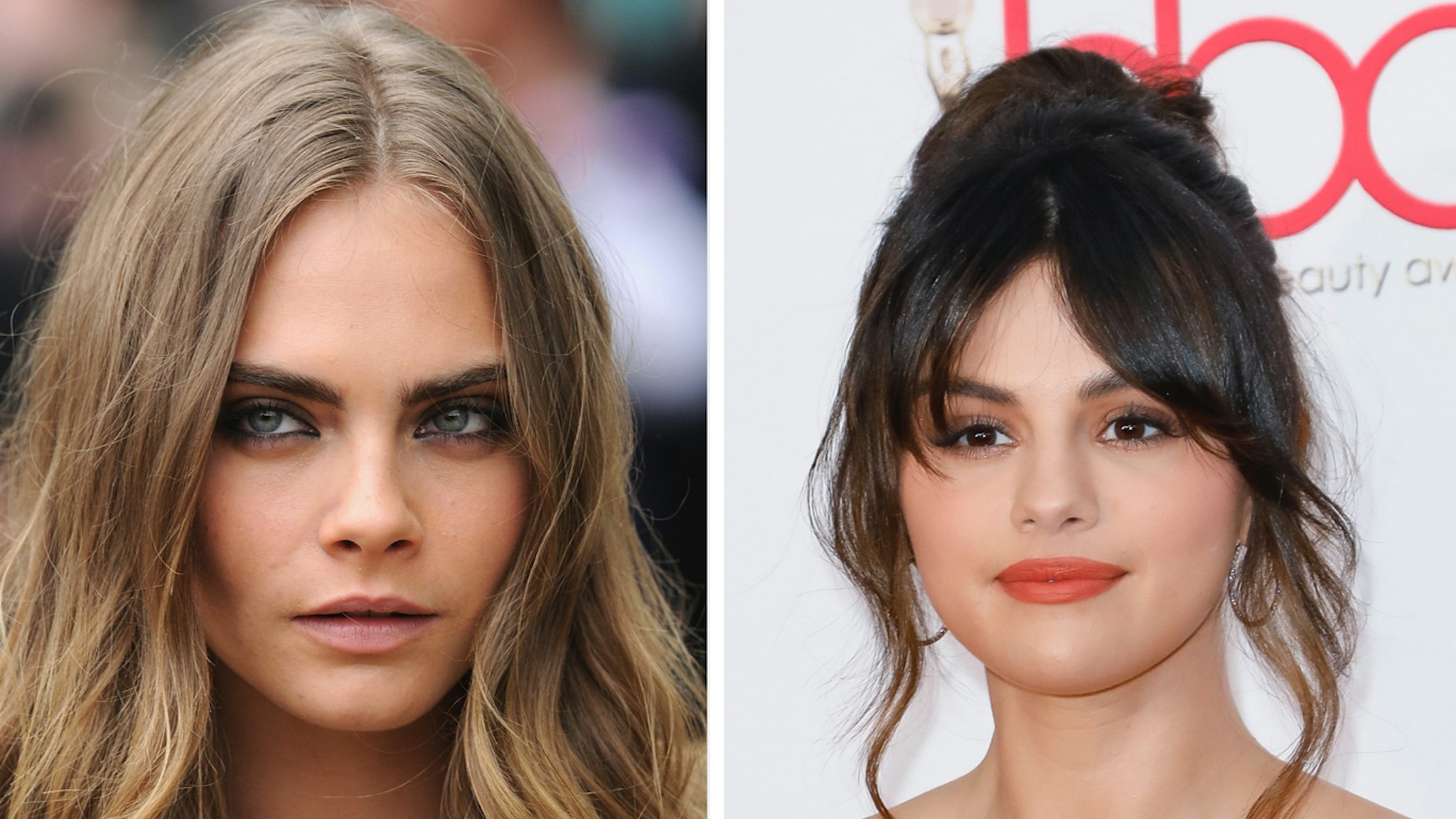 Cara Delevingne attends the Burberry Womenswear Spring/Summer 2016 show during London Fashion Week at Kensington Gardens on September 21, 2015 in London, England. Selena Gomez attends the 2020 Hollywood Beauty Awards at The Taglyan Complex on February 06, 2020 in Los Angeles, California.