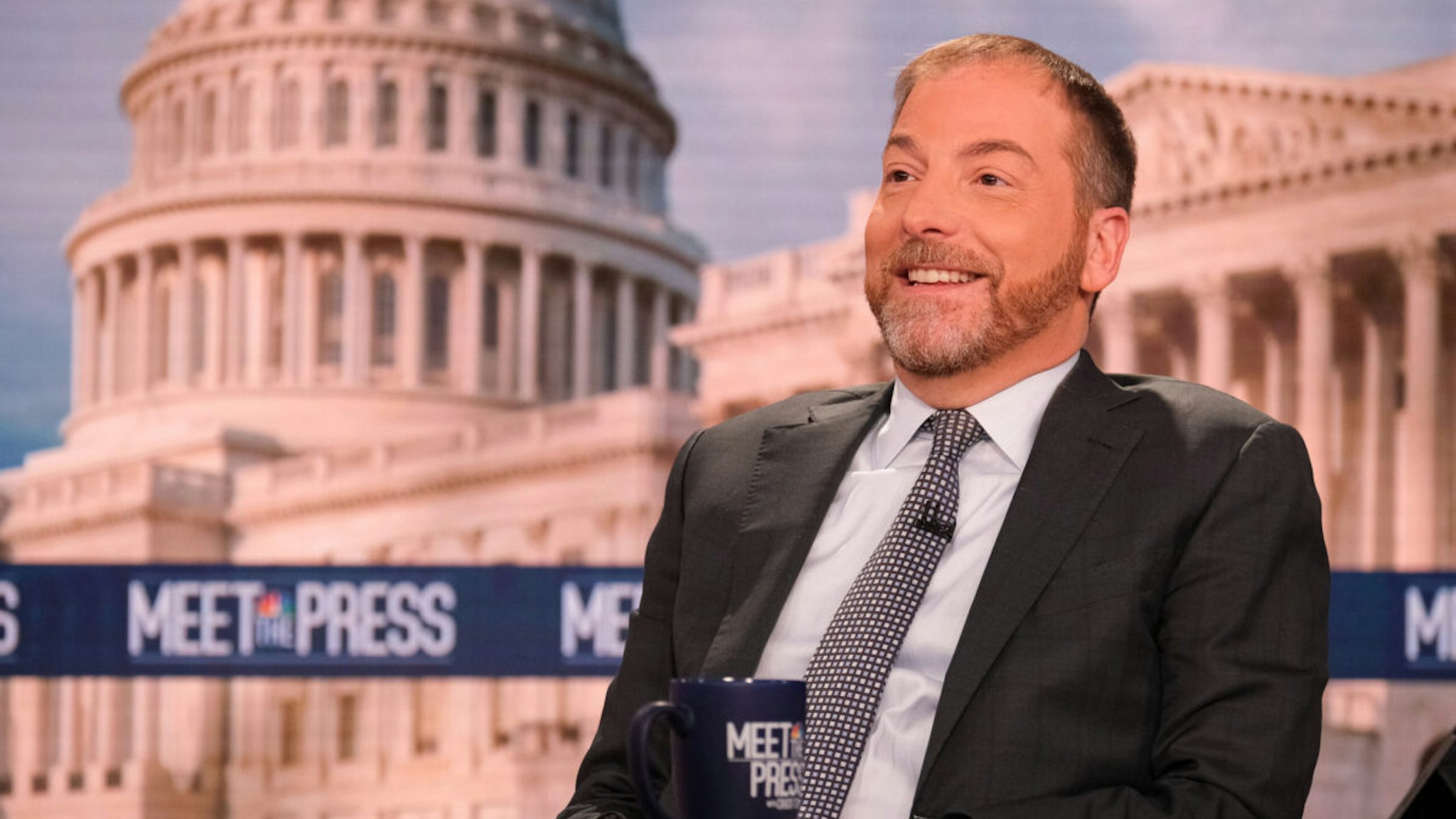 Pictured: Moderator Chuck Todd appears on Meet the Press in Washington, D.C. Sunday, May 8, 2022