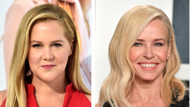 Amy Schumer atttends the Premiere Of STX Films' "I Feel Pretty" at Westwood Village Theatre on April 17, 2018 in Westwood, California. Chelsea Handler attends the 2020 Vanity Fair Oscar party hosted by Radhika Jones at Wallis Annenberg Center for the Performing Arts on February 09, 2020 in Beverly Hills, California.