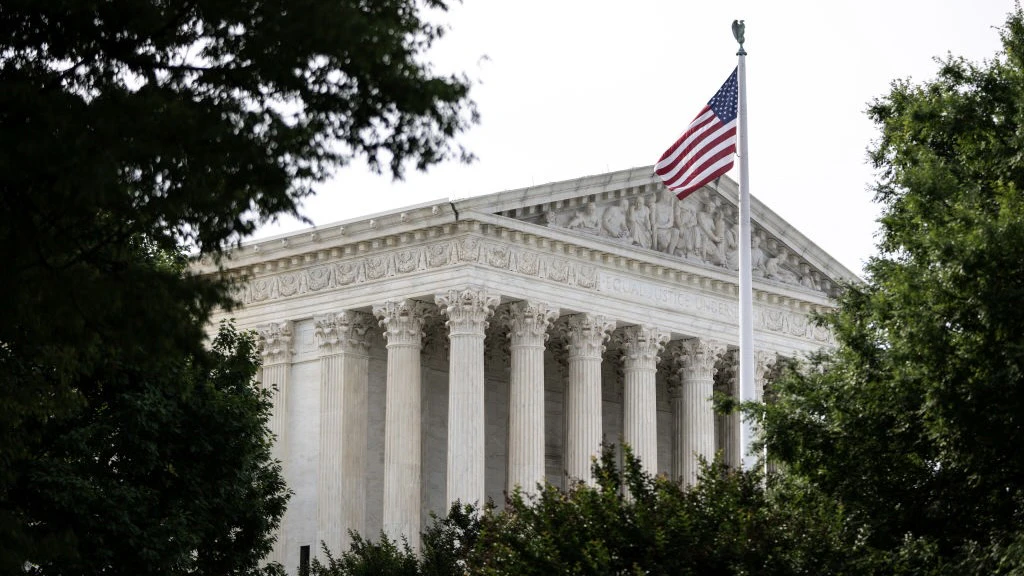 Nation Waits On Consequential Supreme Court Decisions WASHINGTON, DC - JUNE 7: A view of the U.S. Supreme Court on June 7, 2022 in Washington, DC. As of June 7, the Supreme Court has 30 remaining cases to be decided by the end of June or the first week in July. The issues include abortion, guns, religion and climate change. (Photo by Drew Angerer/Getty Images) Drew Angerer / Staff