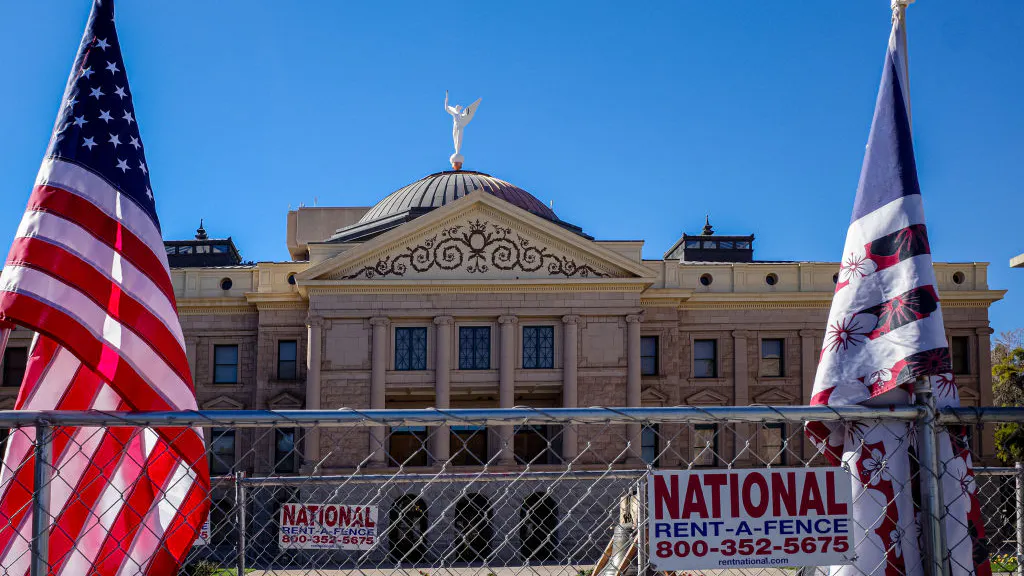 Arizona Capitol Enclosed in Razor Wire to Ward Off Anticipated Pro-Abortion Protesters