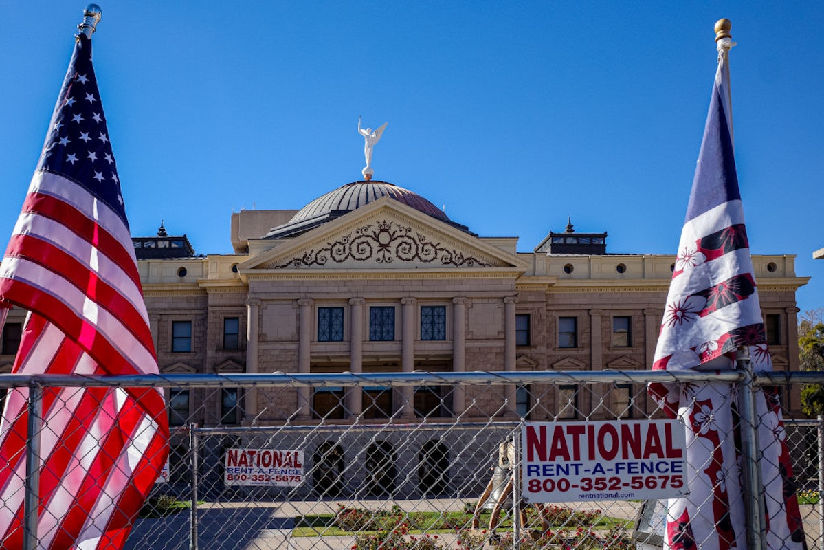 Arizona Capitol Enclosed in Razor Wire to Ward Off Anticipated Pro-Abortion Protesters