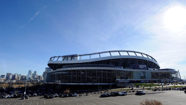 DENVER, CO - NOVEMBER 28: An overview of the outside of Empower Field at Mile High before the start of the NFL game between the Los Angeles Chargers and the Denver Broncos on November 28, 2021, in Denver, Colorado.
