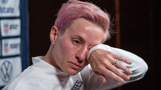 Megan Rapinoe #15 of the United States speaks during a USWNT press conference on June 24, 2022 in Denver, Colorado.