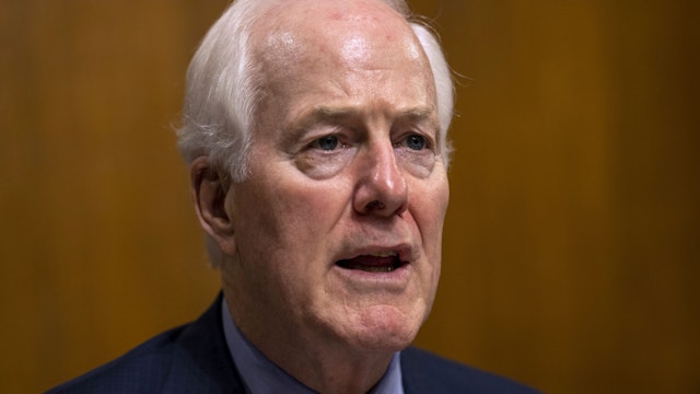 WASHINGTON, DC - JUNE 14: Sen. John Cornyn (R-TX) speaks during a Senate Judiciary Subcommittee on Immigration, Citizenship and Border Safety hearing on Examining the Impact Immigration Policies Have on Access to Higher Education, on Capitol Hill on Tuesday, June 14, 2022 in Washington, DC. Ahead of the tenth anniversary of the Deferred Action for Childhood Arrivals (DACA) program, the hearing looks at challenges that students with DACA status, undocumented students, and international students face in seeking higher education and obtaining jobs in the United States following graduation.