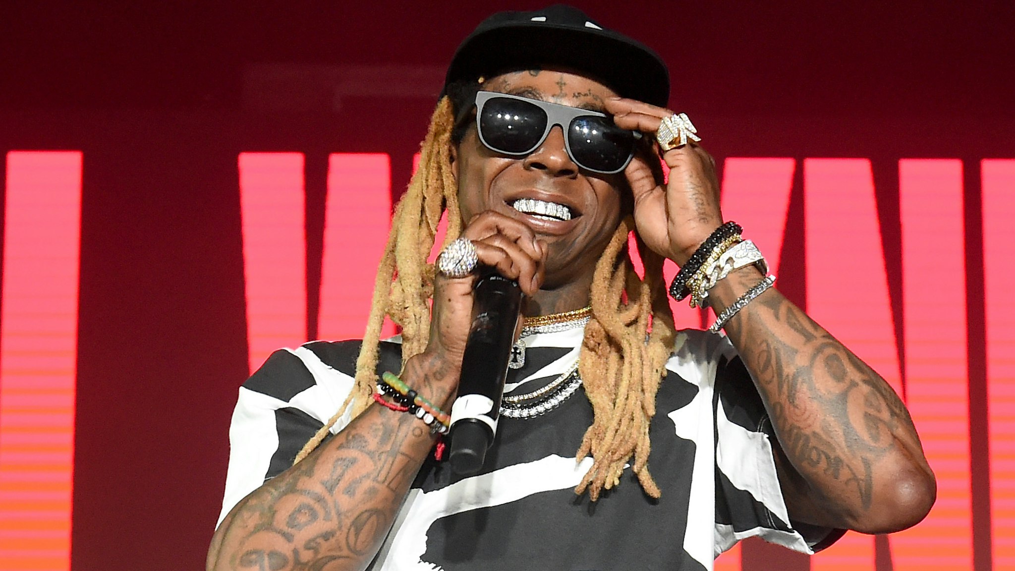 Lil Wayne performs onstage during BACARDI, Swizz Beatz and The Dean Collection bring NO COMMISSION back to Miami to celebrate "Island Might" at Soho Studios on December 9, 2017 in Miami, Florida.