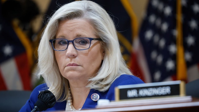 WASHINGTON, DC - JUNE 21: Rep. Liz Cheney (R-WY), Vice Chairwoman of the Select Committee to Investigate the January 6th Attack on the U.S. Capitol, delivers remarks during the fourth hearing by the House Select Committee to Investigate the January 6th Attack on the U.S. Capitol in the Cannon House Office Building on June 21, 2022 in Washington, DC. The bipartisan committee, which has been gathering evidence for almost a year related to the January 6 attack at the U.S. Capitol, is presenting its findings in a series of televised hearings. On January 6, 2021, supporters of former President Donald Trump attacked the U.S. Capitol Building during an attempt