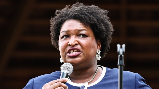 Stacey Abrams, Democratic gubernatorial candidate for Georgia, speaks during a campaign event in Reynolds, Georgia, US, on Saturday, June 4, 2022. Abrams will face Georgia governor Brian Kemp in the general election on November 8, 2022.