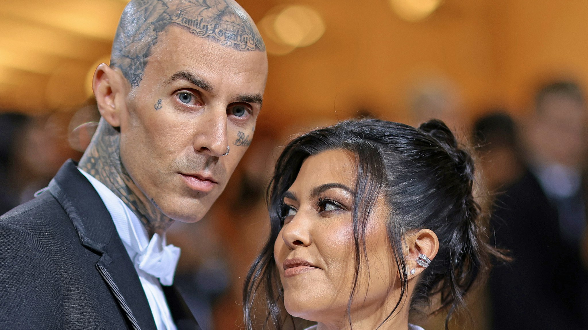 Travis Barker and Kourtney Kardashian attend The 2022 Met Gala Celebrating "In America: An Anthology of Fashion" at The Metropolitan Museum of Art on May 02, 2022 in New York City.