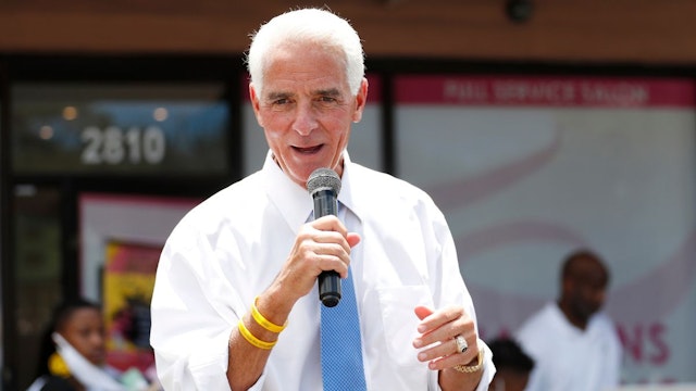 Rep. Charlie Crist (D-FL) greets attendees during Black Lives Matters Business Expo on June 19, 2020 in St. Petersburg, Florida.