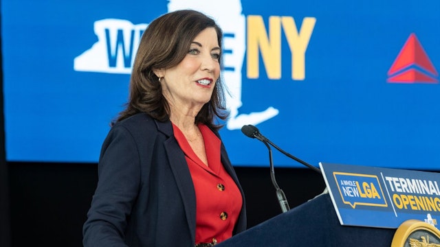 Governor Kathy Hochul announces completion of LaGuardia airport Terminal C .