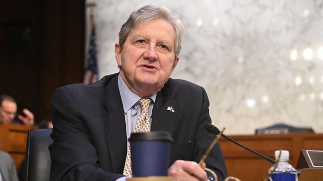 US Senator John Kennedy (R-LA) speaks during a Senate Judiciary Committee confirmation hearing for Judge Ketanji Brown Jackson to become an Associate Justice of the US Supreme Court, on Capitol Hill in Washington, DC, on March 21, 2022.