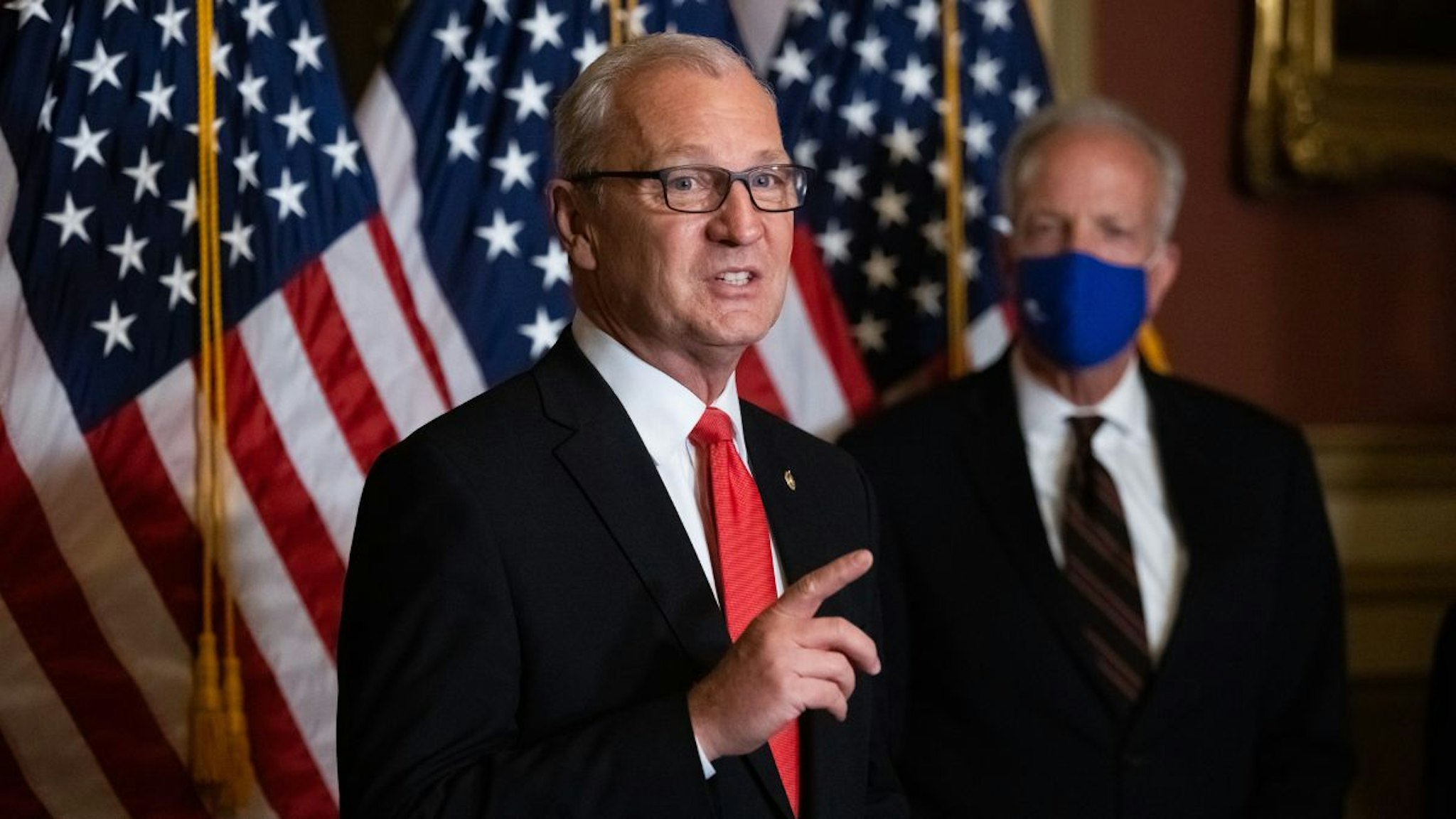 Senator Kevin Cramer, a Republican from North Dakota, speaks during a news conference at the U.S. Capitol in Washington, D.C., U.S., on Monday, Oct. 26, 2020.