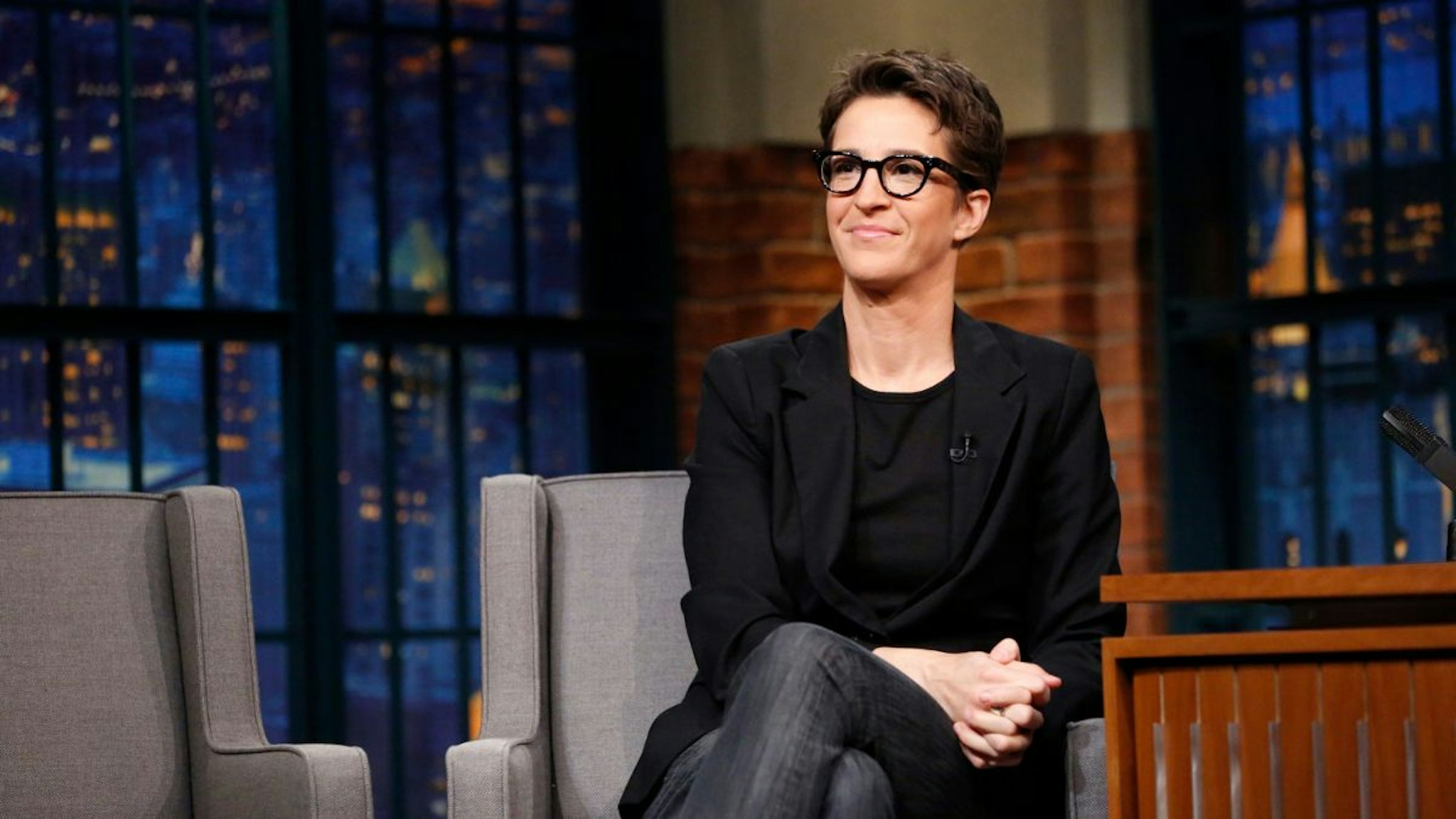 Political commentator, Rachel Maddow during an interview on December 21, 2016.