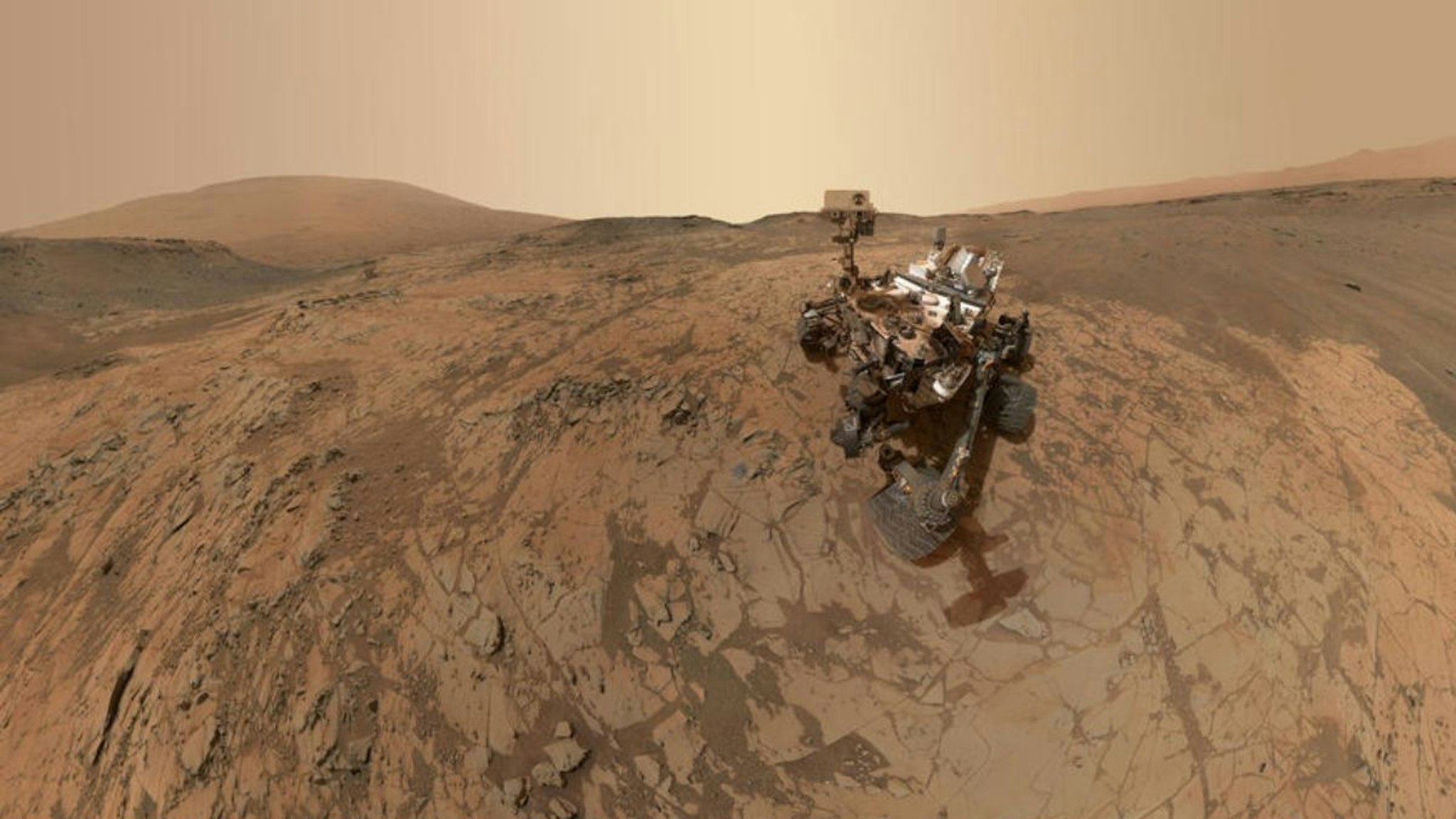 In this handout provided by NASA/JPL-Caltech/MSSS This self-portrait of NASA's Curiosity Mars rover shows the vehicle at the "Mojave" site, where its drill collected the mission's second taste of Mount Sharp.