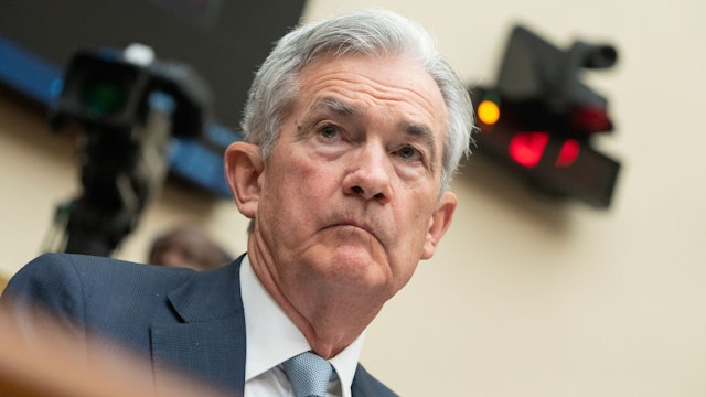 Jerome Powell, chairman of the US Federal Reserve, listens during a House Financial Services Committee hearing in Washington, D.C., U.S., on Thursday, June 23, 2022.