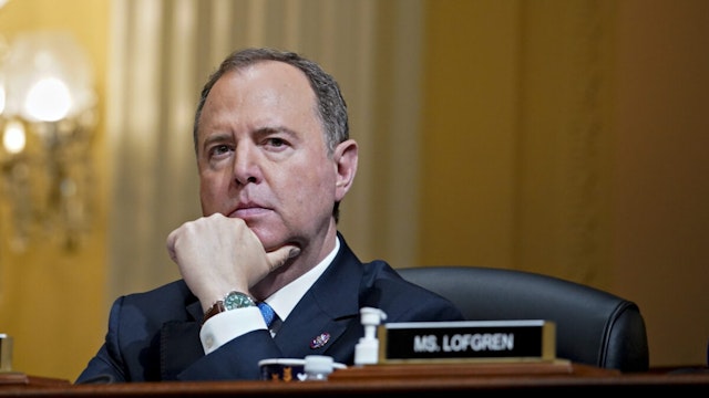 Representative Adam Schiff, a Democrat from California, during a hearing of the Select Committee to Investigate the January 6th Attack on the US Capitol in Washington, D.C., US, on Tuesday, July 12, 2022.