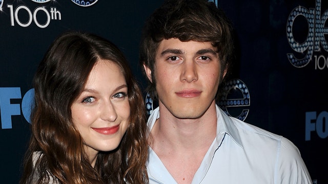 Actress Melissa Benoist and actor Blake Jenner attend the "Glee" 100th episode celebration at Chateau Marmont on March 18, 2014 in Los Angeles, California.