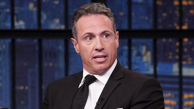 LATE NIGHT WITH SETH MEYERS -- Episode 867 -- Pictured: (l-r) CNN's Chris Cuomo during an interview with host Seth Meyers on August 1, 2019