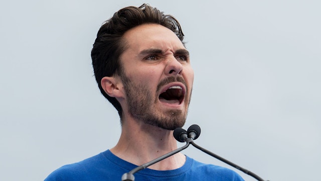 David Hogg, March For Our Lives co-Founder and Parkland survivor, speaks during a March For Our Lives rally in Washington, D.C., US, on Saturday, June 11, 2022. In the wake of the May massacre at Robb Elementary School in Uvalde, Texas,and other recent mass shootings, students and activists have continued to stage walkouts and rallies to demand change.