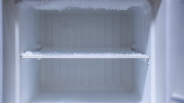 Close-Up Of Open Refrigerator - stock photo