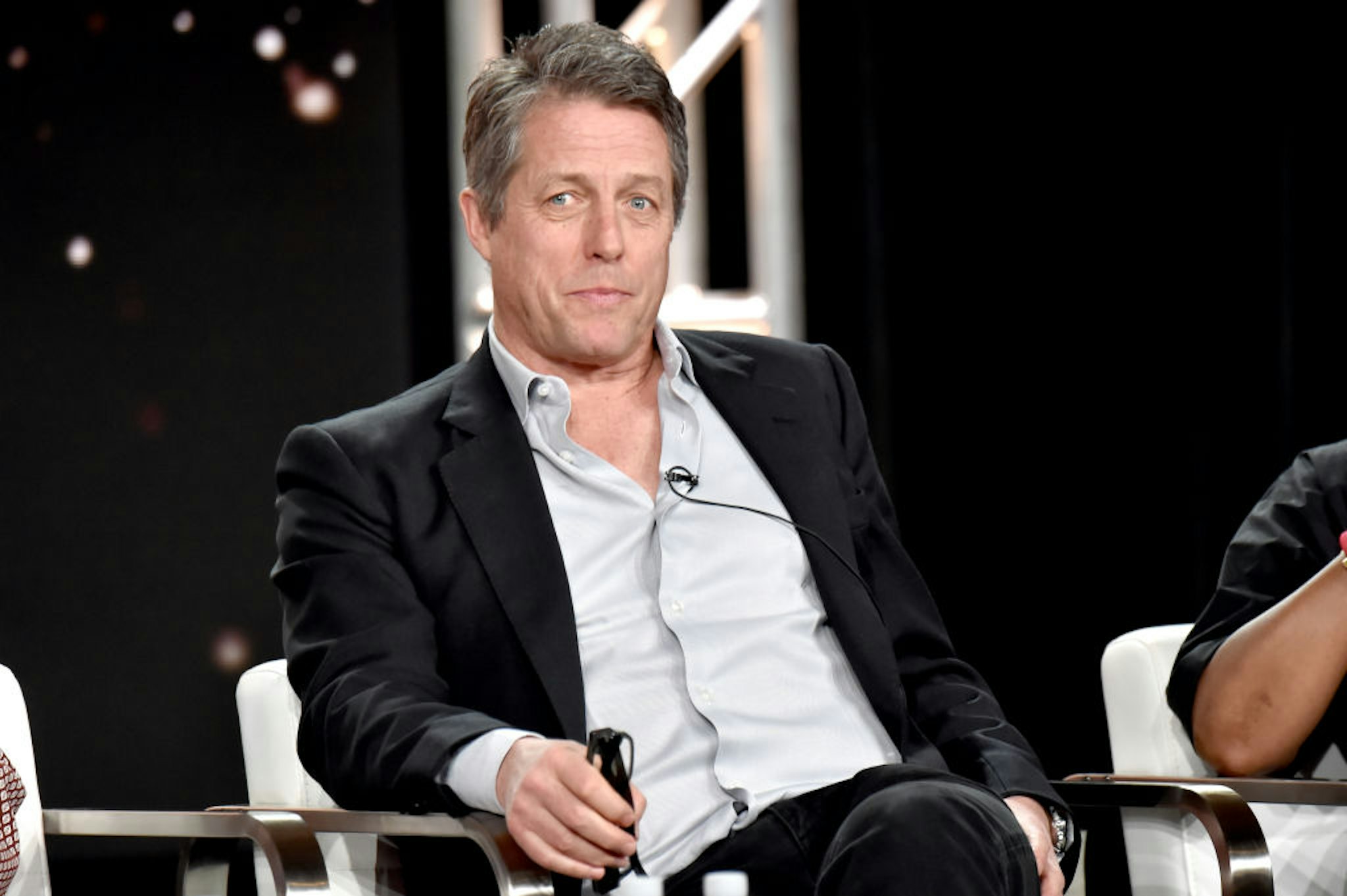 PASADENA, CALIFORNIA - JANUARY 15: Hugh Grant of 'The Undoing' appears onstage during the HBO segment of the 2020 Winter Television Critics Association Press Tour at The Langham Huntington, Pasadena on January 15, 2020 in Pasadena, California. 723750 (Photo by Jeff Kravitz/Getty Images for WarnerMedia)