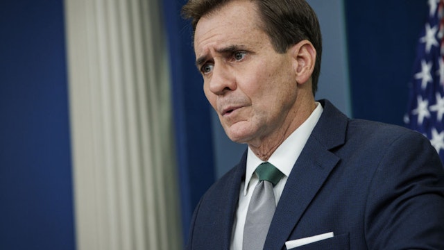 John Kirby, national security council coordinator, speaks in the James S. Brady Press Briefing Room at the White House in Washington, D.C., US, on Wednesday, July 27, 2022. Secretary of State Antony Blinken said he intends to speak with Russian Foreign Minister Sergei Lavrov about a "substantial" deal to free imprisoned Americans Brittney Griner and Paul Whelan, and a person familiar with the offer said it would swap them for imprisoned Russian arms dealer Viktor Bout. Photographer: Samuel Corum/Bloomberg via Getty Images