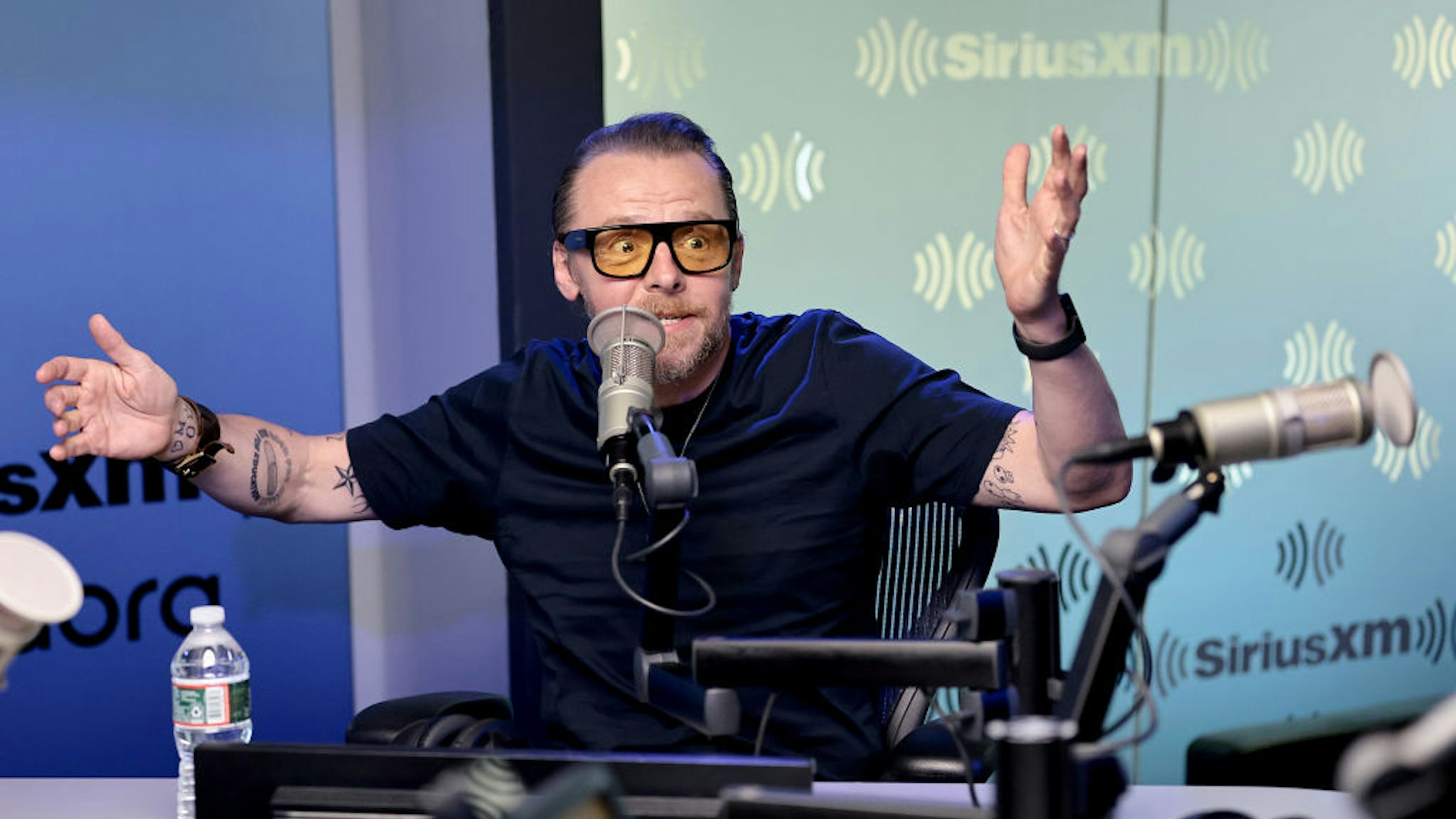 NEW YORK, NEW YORK - JULY 13: Simon Pegg visits SiriusXM at SiriusXM Studios on July 13, 2022 in New York City. (Photo by Jamie McCarthy/Getty Images)