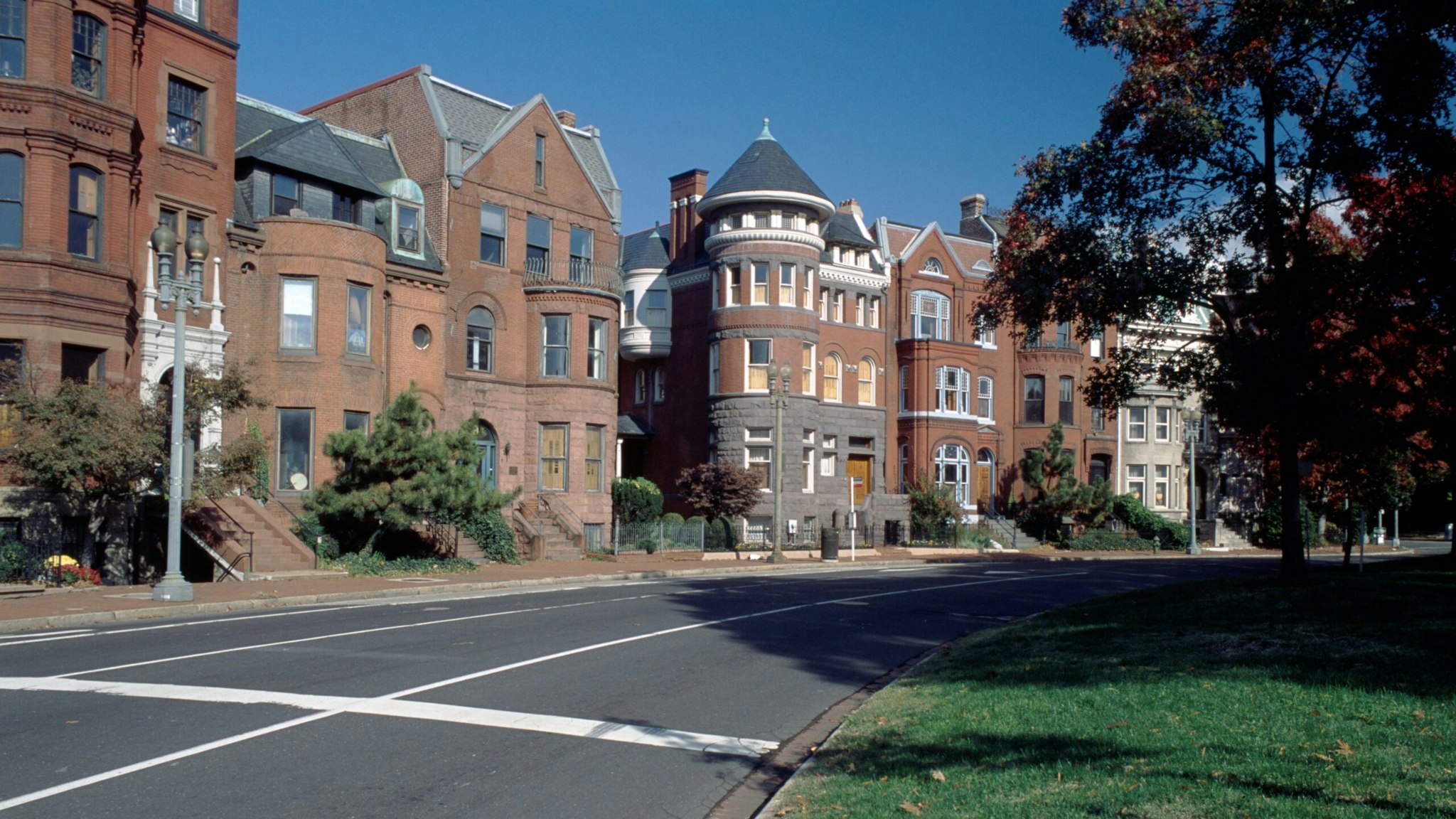 UNITED STATES - OCTOBER 10: 19th century residences, Logan Circle historic district, Washington DC, District of Columbia, United States of America.