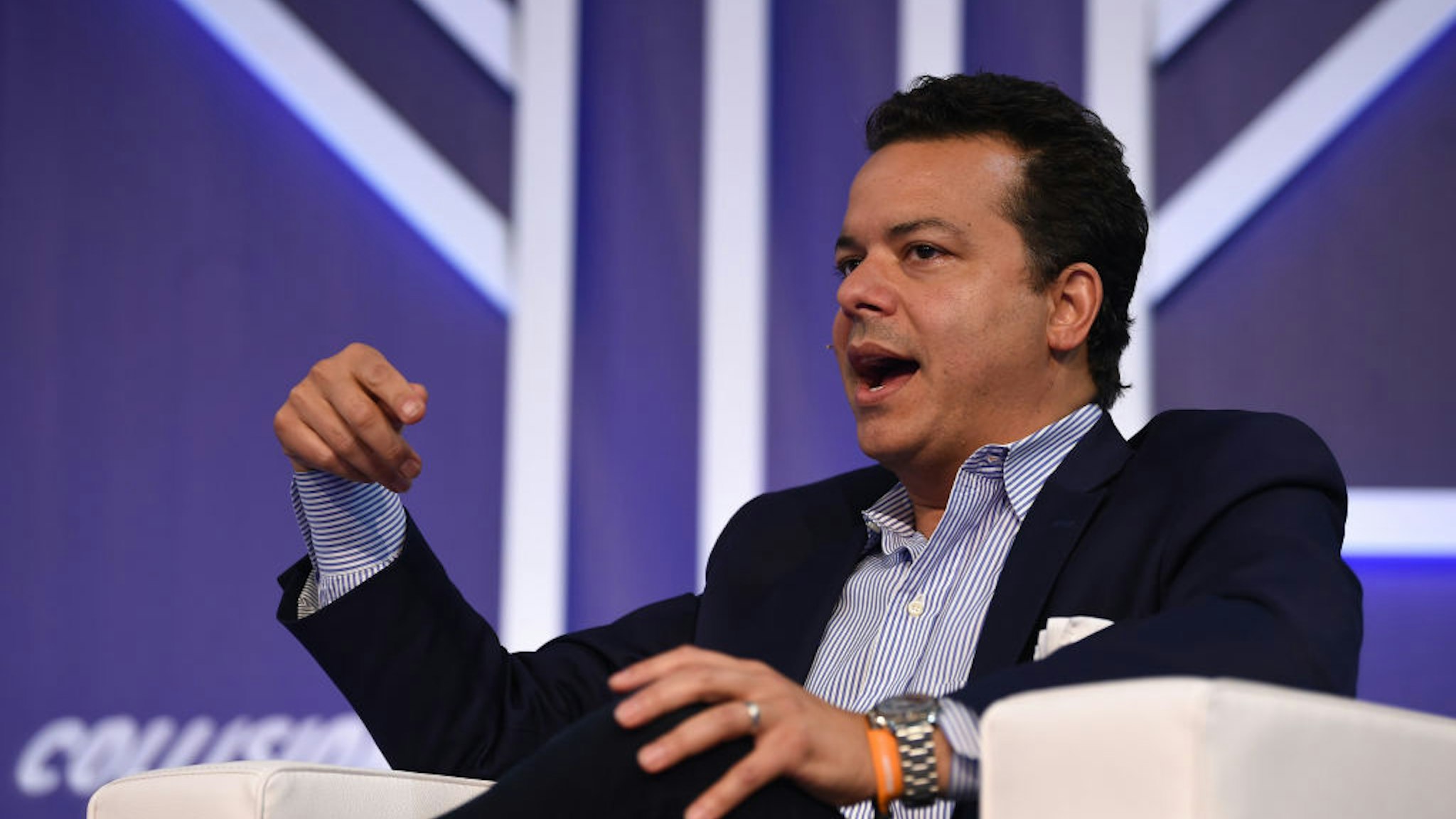 Louisiana , United States - 2 May 2018; John Avlon, The Daily Beast on the Panda Conf/Creatiff stage during day two of Collision 2018 at Ernest N. Morial Convention Center in New Orleans. (Photo By Diarmuid Greene/Sportsfile via Getty Images)