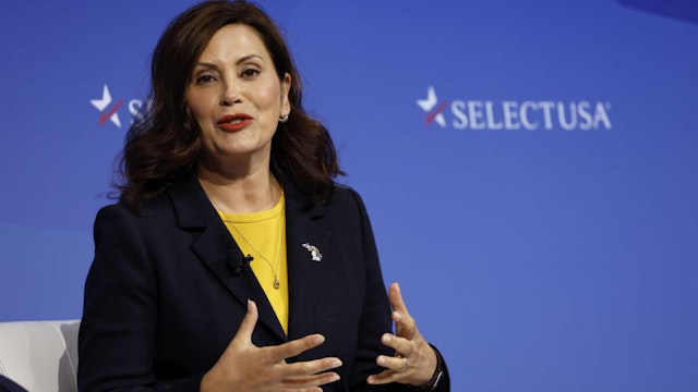 Gretchen Whitmer, governor of Michigan, speaks on a panel during the SelectUSA Investment Summit in National Harbor, Maryland, US, on Monday, June 27, 2022.