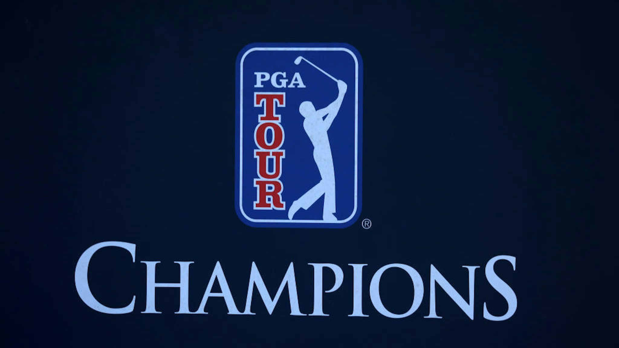 BIRMINGHAM, AL - MAY 15: A general view of the Champions Tour logo during the final round of the PGA Champions Tour Regions Tradition on May 15, 2022 at Greystone Golf and Country Club in Birmingham, Alabama. (Photo by Michael Wade/Icon Sportswire)