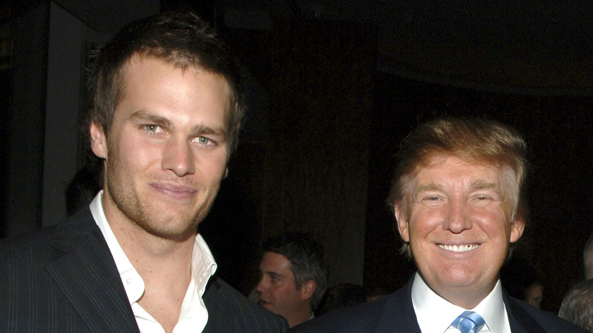 Tom Brady, Sports Illustrated Sportman of the Year, Donald Trump and Terry McDonald, managing editor of SI