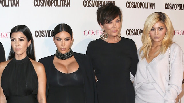 TV personalities Khloe Kardashian, Kourtney Kardashian, Kim Kardashian, Kris Jenner and Kylie Jenner attend Cosmopolitan's 50th Birthday Celebration at Ysabel on October 12, 2015 in West Hollywood, California.