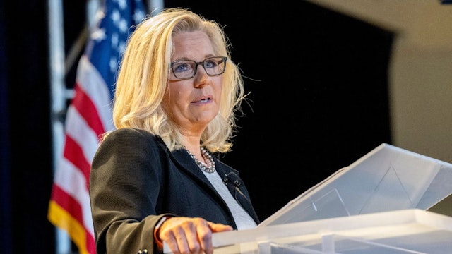 Congresswoman Liz Cheney speaks at the Ronald Reagan Presidential Library in Simi Valley Wednesday, June 29, 2022.