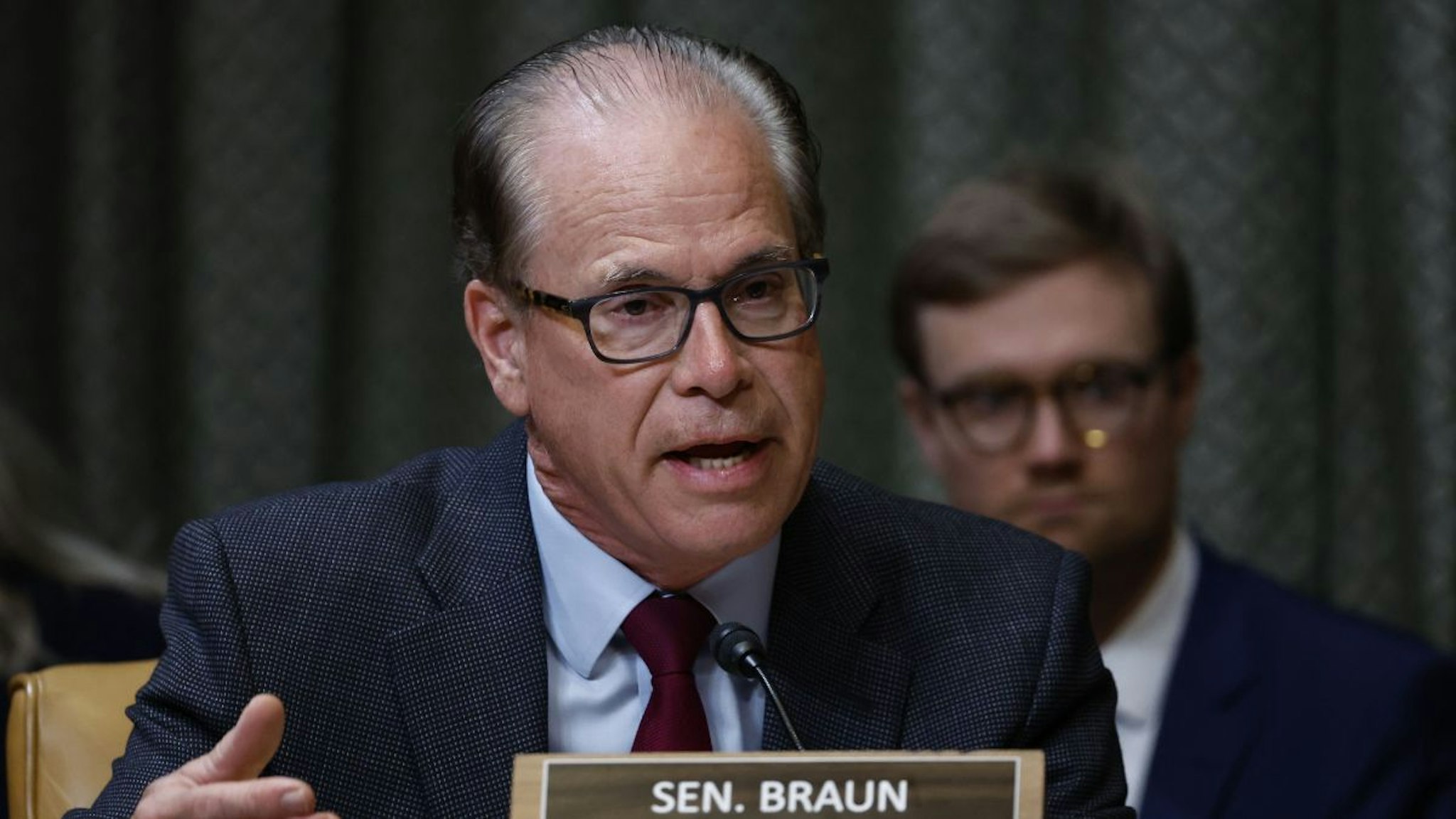 Senator Mike Braun, a Republican from Indiana, speaks during a Senate Appropriations Subcommittee hearing in Washington, D.C., US, on Wednesday, May 25, 2022.